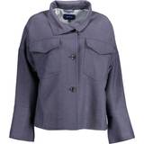 Gant Dame Overtøj Gant Blue Cotton Jackets & Coat Blue