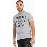 Lonsdale Herre T-shirts Lonsdale Herr T-shirt normal passform MURRISTER, Marl grå/oxblood