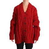 Blå - Uld Kjoler Dolce & Gabbana Ravishing Red Virgin Wool Women's Cardigan