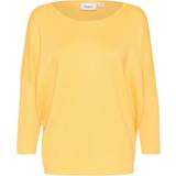 Saint Tropez Gul Sweatere Saint Tropez MilaSZ R-Neck Pullover Yellow