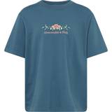 Abercrombie & Fitch Overdele Abercrombie & Fitch – Mörkblå grov t-shirt med broderade blommor och logga framtill
