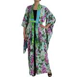 Blomstrede Nattøj Dolce & Gabbana Elegant Floral Silk Bathrobe Women's Jacket