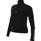 32 - Polyester Overdele Nike Pacer Dri Fit Pullover with 1/4 Zip Women - Black/Sail