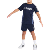 0-1M - Drenge Øvrige sæt adidas Linear T-shirt/Shorts Set - Navy