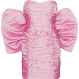 Korte kjoler - Pink - XXS ROTATE Birger Christensen Sheer Satin Bow Dress - Cameo Pink