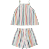 Piger Øvrige sæt Shein Tween Girl Rainbow Striped Cami Top & Shorts