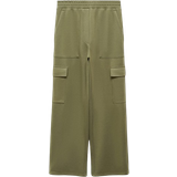 Mango Dame - Grøn Bukser & Shorts Mango Elastic Waist Cargo Pants - Khaki