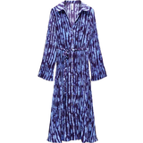 8 - Batik Tøj Mango Belt Shirt Dress - Blue