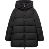 Mango Tokyo Hood Quilted Coat - Black