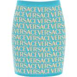 Turkis - Viskose Nederdele Versace Monogram Knit Mini Skirt - Turquoise/Blue
