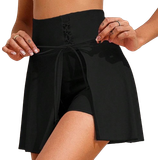 Høj talje - Polyamid Nederdele Shein Women Flare Swim Skirts Bikini Bottoms High Waisted Lace Up Swimming Skirt With Side Pocket