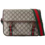 Gucci Skulderrem Håndtasker Gucci Supreme Trimmed Monogrammed Messenger Bag - Beige