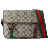 Gucci Supreme Trimmed Monogrammed Messenger Bag - Beige