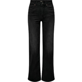 S - Sort Jeans Only Madison Wide Leg Fit High Waist Jeans - Black/Washed Black