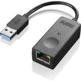 3,0 - Kabeladaptere - Sort Kabler Lenovo ThinkPad USB A 3.0 - RJ45 Ethernet Adapter M-F