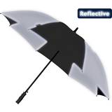 Sort Paraplyer Falcone Reflective Umbrella Automatic Windproof 120 cm Black Silver