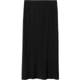 Dame - Lange nederdele Mango Open Textured Skirt - Black