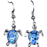 Opaler Smykker Shein 1 Pair Cute Women Turtle Animal Earrings Female Wedding Jewelry Gift Fashion Blue Imitation Opal Drop Earrings For Women Accessories