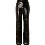 38 - Paillet - Polyester Bukser & Shorts Selected Femme Alaia HW Long Sequins Pant - Black