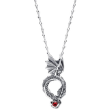 Rød Halskæder Pandora Game of Thrones Dragon Pendant Necklace - Silver/Red