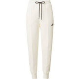 26 - Dame - Hvid Bukser Nike Women's Sportswear Tech Fleece Mid-Rise Joggers - Pale Ivory/Black