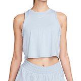 26 - Blå - Dame T-shirts & Toppe Nike Women's One Classic Dri-FIT Cropped Tank Top - Light Armoury Blue/Black