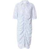 Sisters Point Skjortekrave Kjoler Sisters Point Maby Shirt Dress - Light Blue/White