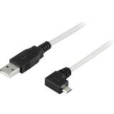 Deltaco USB A-USB Micro-B - USB-kabel Kabler Deltaco USB A - USB Micro B (Angled) 2.0 M-M 2m