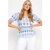 12 - Blå Bluser LTS Long Tall Sally Tall Blue Embroidered Gypsy Top, Blue, 10, Women