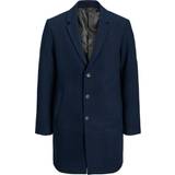 Blå - Uld Frakker Jack & Jones Morrison Coat - Blue/Navy Blazer