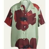 48 - Blomstrede - S Skjorter Valentino Men's Floral Portrait Silk Camp Shirt