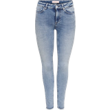 40 - Dame - W32 Jeans Only Blush Mid Waist Skinny Ankle Jeans - Blue/Medium Blue Denim
