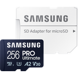 Samsung 256 GB Hukommelseskort Samsung PRO Ultimate MicroSDXC Class 10 UHS-I U3 V30 A2 200/130MB/s 256GB +Adapter
