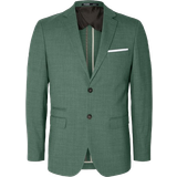 40 - Uld Blazere Selected Homme Slim Fit Single Dress Blazer - Light Green Melange