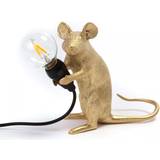 E14 - Guld Bordlamper Seletti Mouse Mac Gold Bordlampe 12.5cm