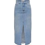 32 - Off-Shoulder - Slids Tøj JdY Bella Maxi Denim Skirt - Blue/Light Blue Denim