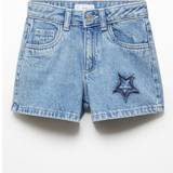 Mango Bukser Mango Kid's Star Denim Shorts, Open Blue
