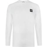 Herretøj Stone Island Patch Logo Long Sleeve T-shirt - White