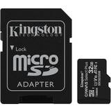 Hukommelseskort & USB-stick Kingston Canvas Select Plus microSDHC Class 10 UHS-I U1 V10 A1 100MB/s 32GB +Adapter