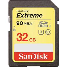 32 GB - SDHC Hukommelseskort SanDisk Extreme SDHC UHS-I U3 90MB/s 32GB