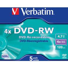 Optisk lagring Verbatim DVD-RW 4.7GB 4x Jewelcase 5-Pack