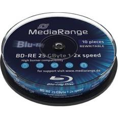 MediaRange Blu-ray Optisk lagring MediaRange BD-RE 25GB 2x 10-pack Spindle