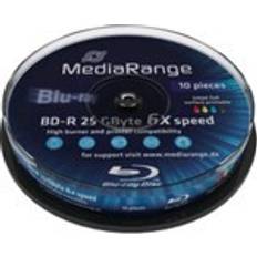 MediaRange Blu-ray Optisk lagring MediaRange BD-R 25GB 6x Spindle 10-Pack Inkjet