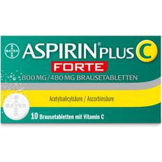Acetylsalicylsyre Håndkøbsmedicin Aspirin Plus C Forte 10 stk Brusetablet