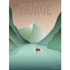 Vissevasse Norge Fjorden Plakat 50x70cm
