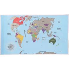 Scratch Sølv Brugskunst Scratch World Map Plakat 88x52cm