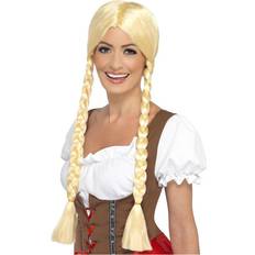 Oktoberfest Parykker Smiffys Bavarian Beauty Wig Blonde Plaited