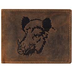 Greenburry Vintage Wildboar Landscape Leather Wallet - Antique Brown