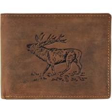Greenburry Vintage Hunting Stag Landscape Leather Wallet - Antique Brown