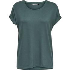Only Grøn - S Overdele Only Loos T-Shirt - Green/Balsam Green
